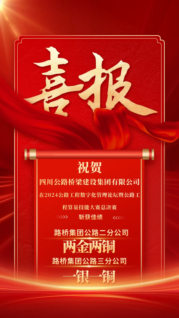 喜報丨公司在2024年公路工程算量技能大賽斬獲佳績
